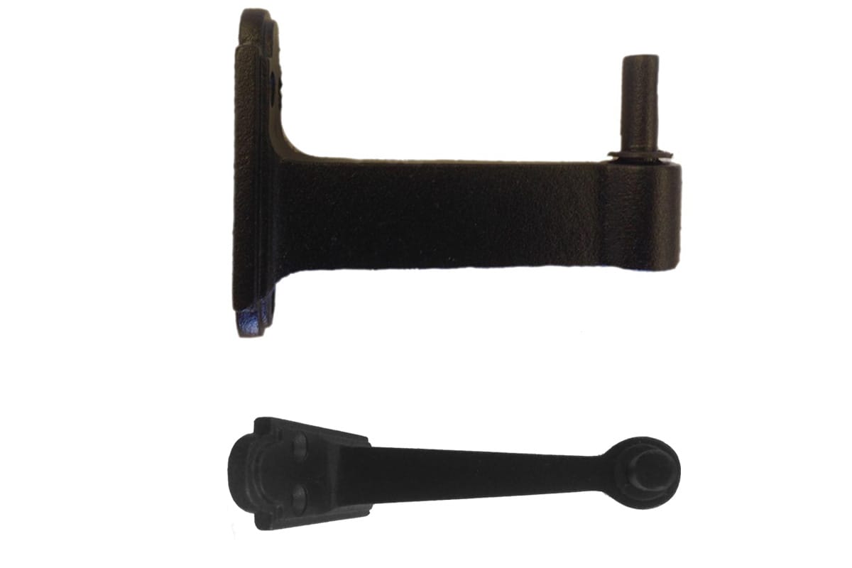 Pintle for Shutter Hinges - 4&quot; Inch Offset - Cast Iron - Black Powder Coat - Sold Individually