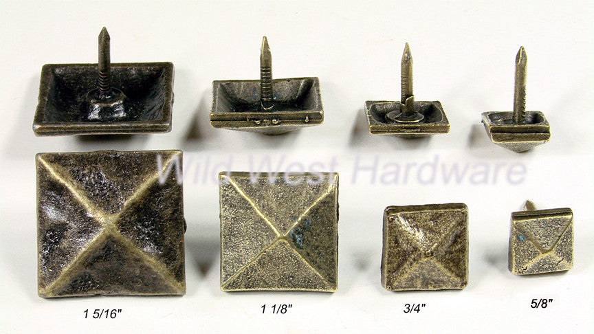 Decorative Nail Pyramid Shape - Antique Brass finish - Wild West Hardware