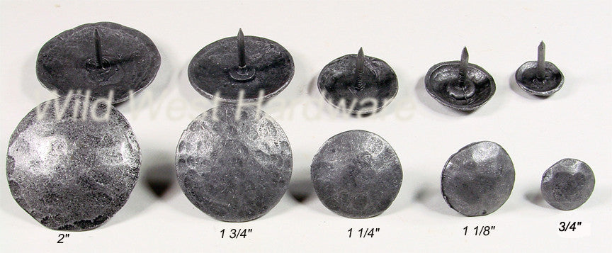 Decorative Nails,  Round Hammered Effect,  Pewter finish - Wild West Hardware