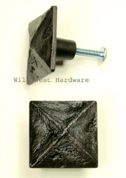 Pyramid Square Knob for cabinets or drawers - Wild West Hardware