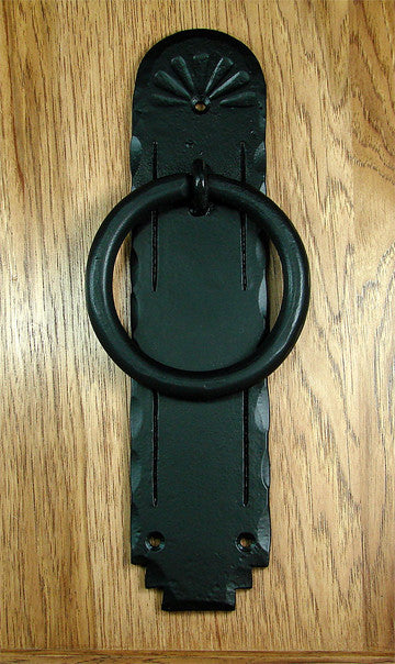 Santa Fe Ring Door Knocker 4&quot; Diameter Ring - Matte Black powder coat - Wild West Hardware