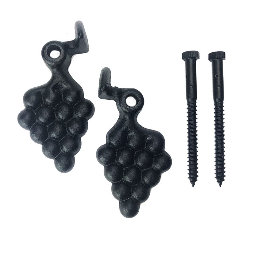 Shutter Dogs Tiebacks - 30L Grape with Lag - 5-1/2 Inch - Black Powder Coat