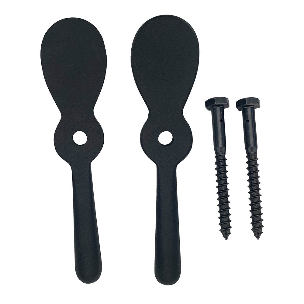 Shutter Dogs Tiebacks - Colonial Romantic Style - Beacon Hill with Lag - Black Powder Coat