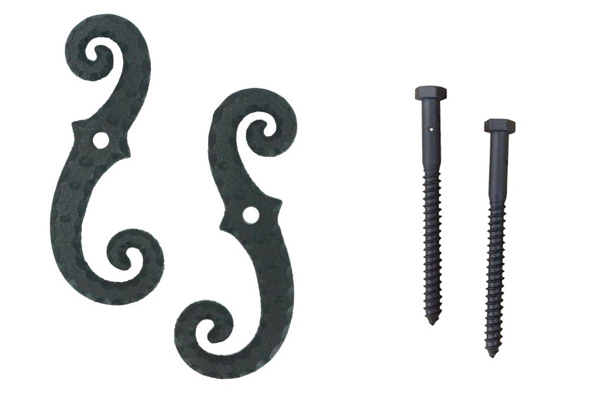 ShutterDogsTiebacks-ScrollwithLag-634Inchx212Inch-BlackPowderCoat-Pic1