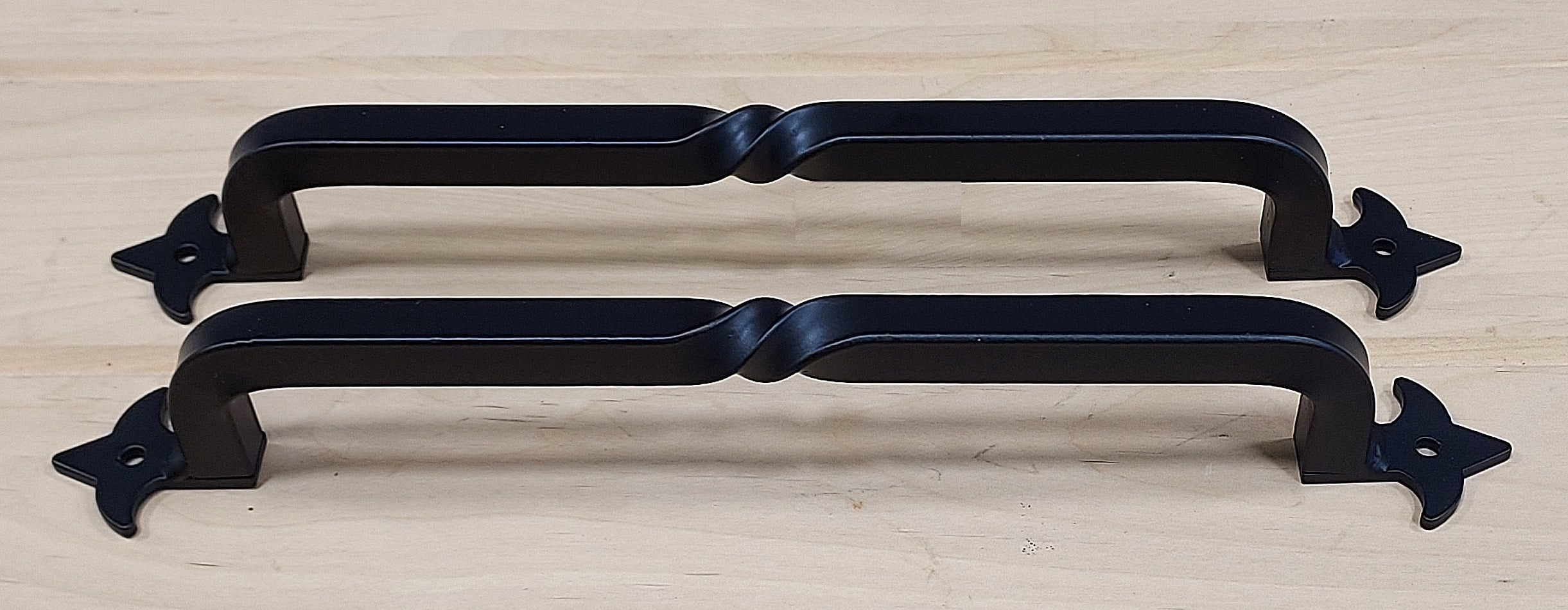 Slimline Barn Door Handle Pull with Tasteful Simple Twist and Fleur De Lis Legs