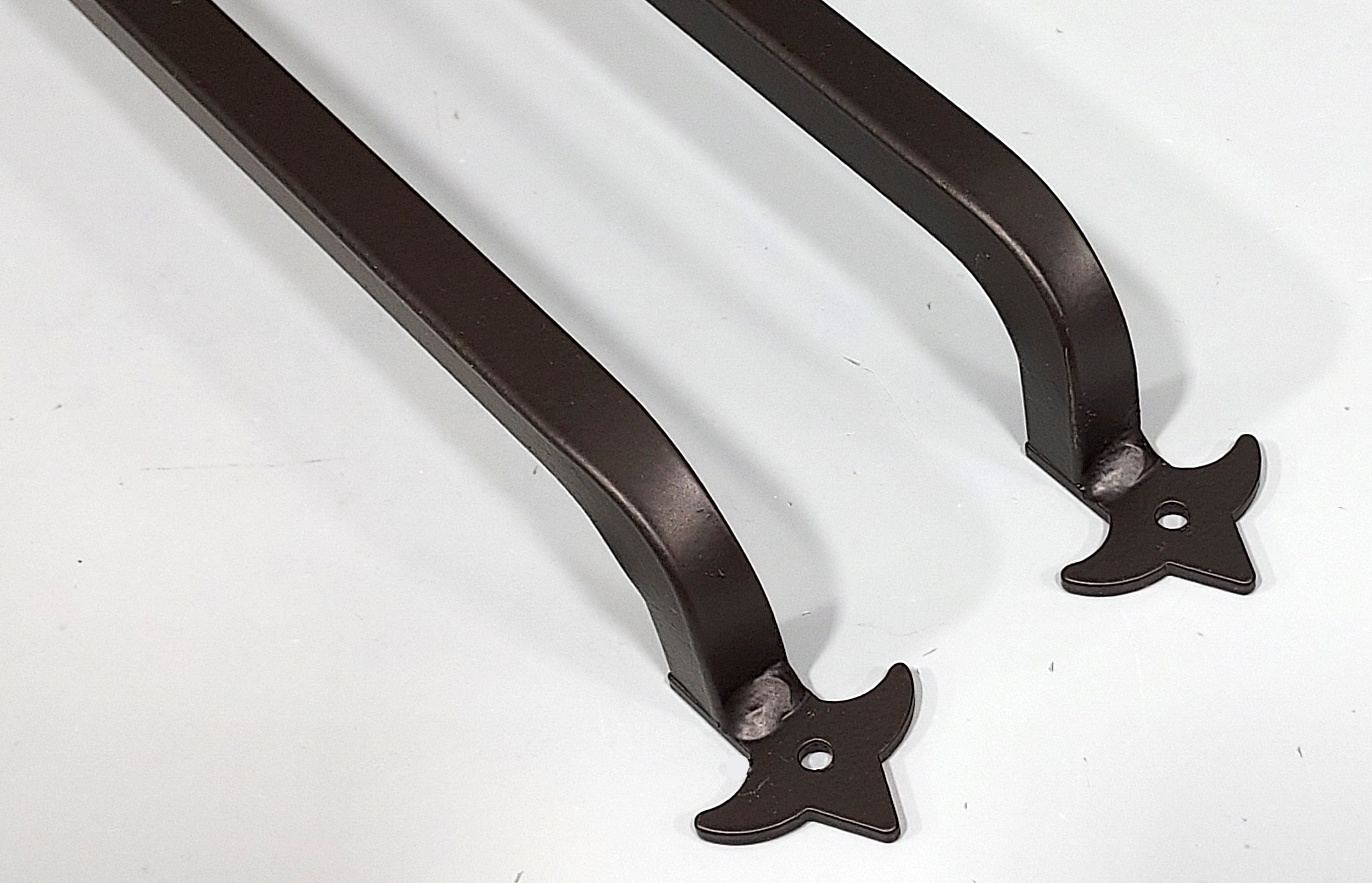 Barn Door Handle Pull - Slimline style - Fleur De Lis - Closeup - Wild West Hardware