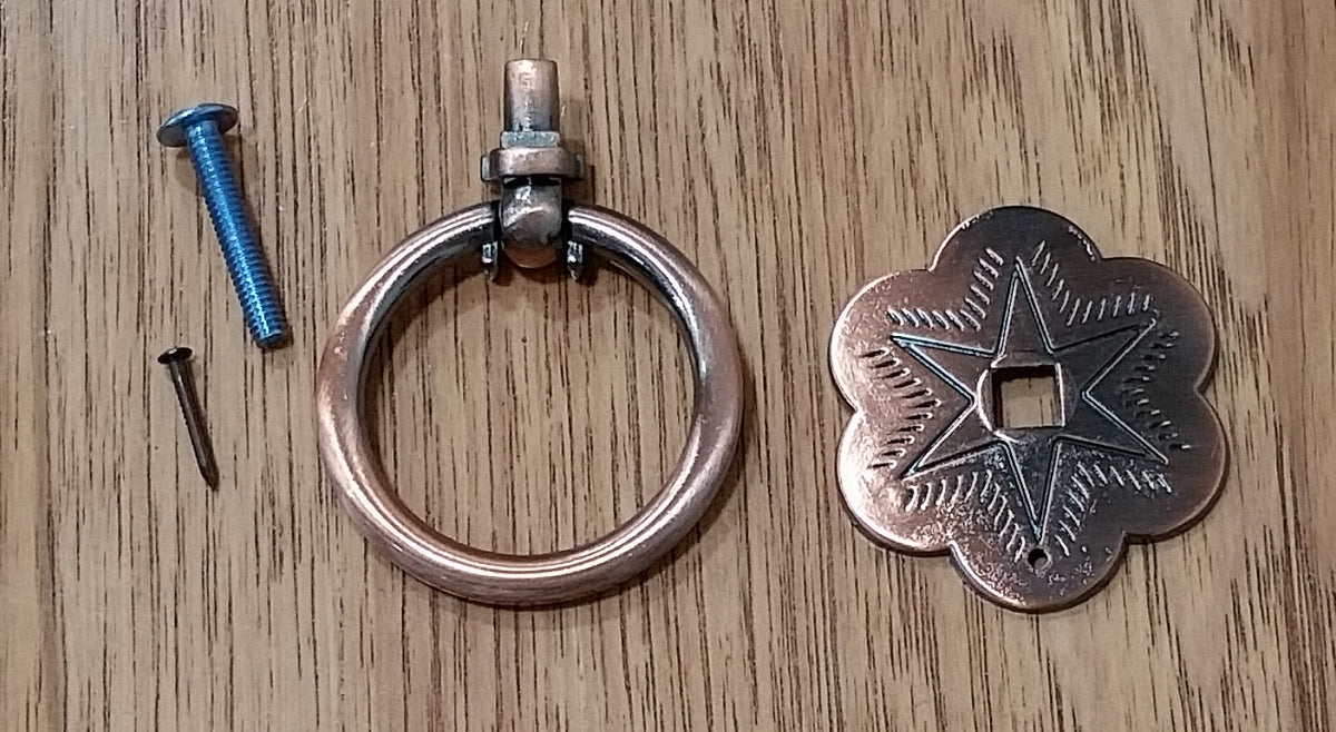 Small Cabinet Ring Pull Antique copper3 - Wild West Hardware