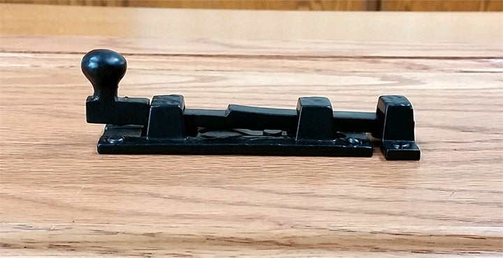 Small Surface Slide Bolt with round "Ball" handle - Wild West Hardware