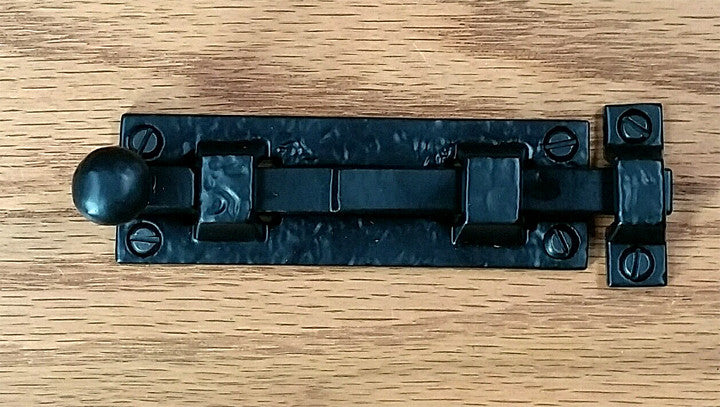 Small Surface Slide Bolt with round "Ball" handle - Wild West Hardware