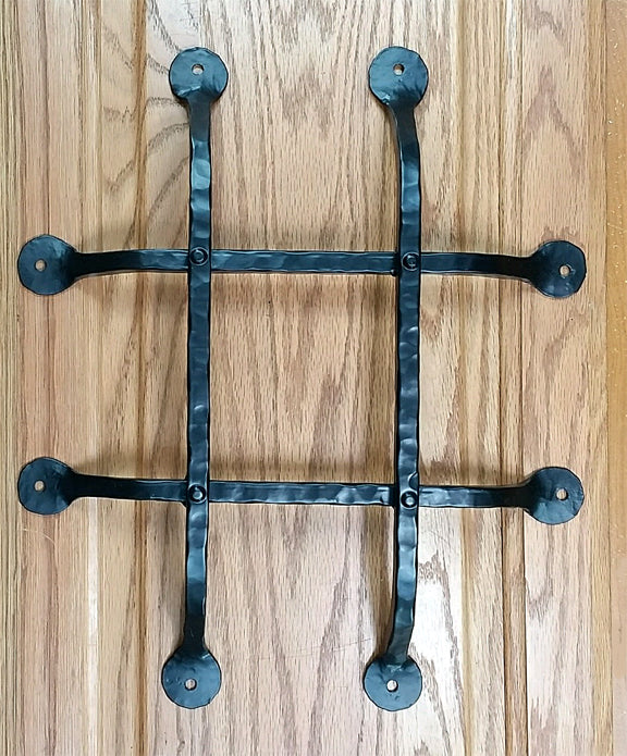 Premium Flat Tipped Speakeasy Grille  - Size: 12" x 14"  4 Bars, Black Powder Coat finish - Wild West Hardware