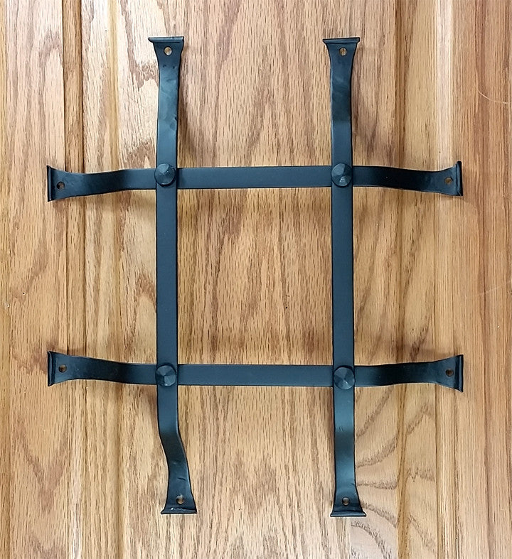 Standard Style Speakeasy Grille  - Size: 10" x 12" - 4 Bars with flared mounting legs - Wild West Hardware