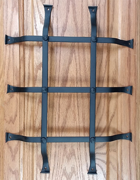 Standard Style Speakeasy Grille  - Size: 12" x 16" - 5 Bars with flared mounting legs - Wild West Hardware