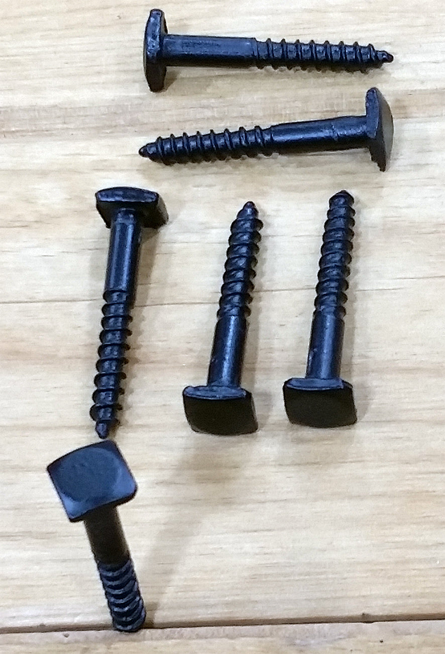 Square low profile head lag screw- #12 x 2 inch - black finish - 6 - Wild West Hardware