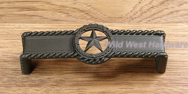 Star Drawer Pull w/ rope edge, Oil Rubbed Bronze finish - Wild West Hardware