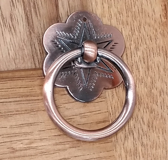 Small Cabinet Ring Pull Antique copper - Wild West Hardware
