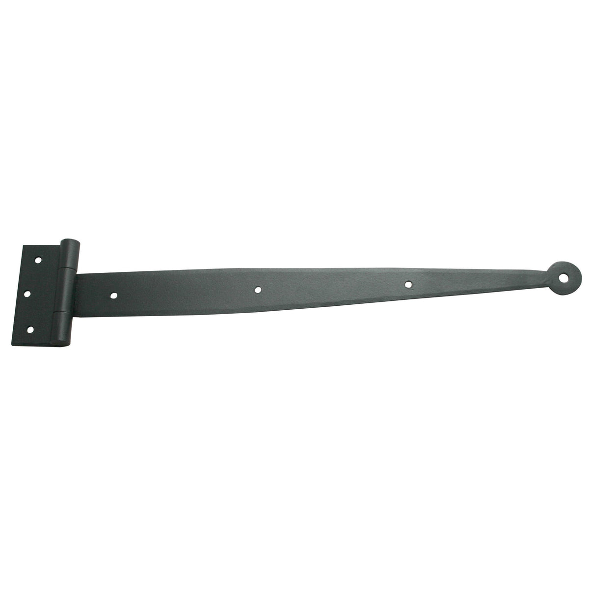 Strap Hinge for Shutters - Circle Tip - Multiple Sizes Available - Hand Forged Steel - Black Powder Coat Finish - Sold Individually