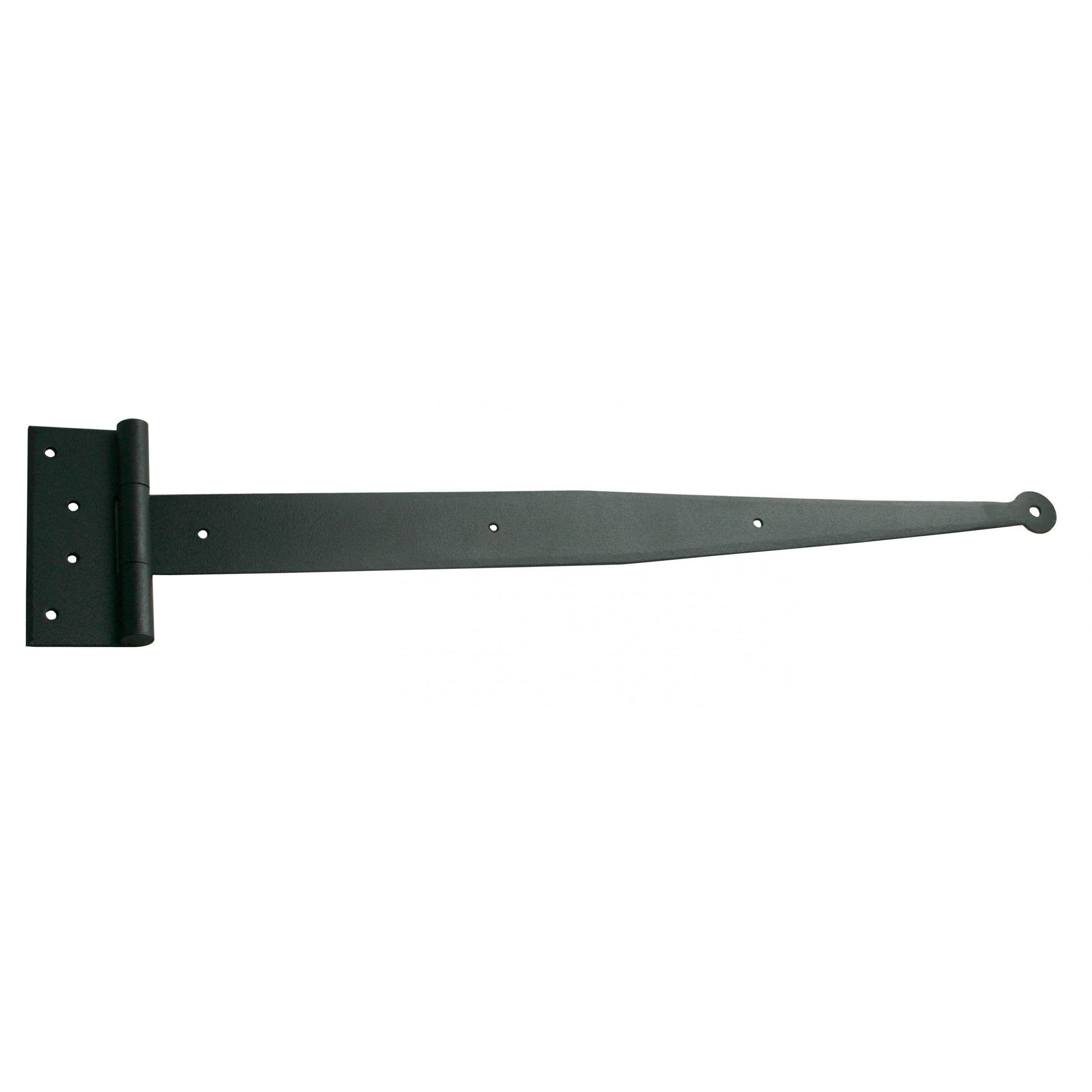 Strap Hinge for Shutters - Circle Tip - Multiple Sizes Available - Hand Forged Steel - Black Powder Coat Finish - Sold Individually