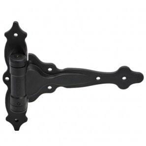 Adjustable Gate Spring T-Hinge - Black For Gate Gap (1/4" - 7/8") Tca4 For Wood, Metal Or Vinyl Gates - Sold in Pairs