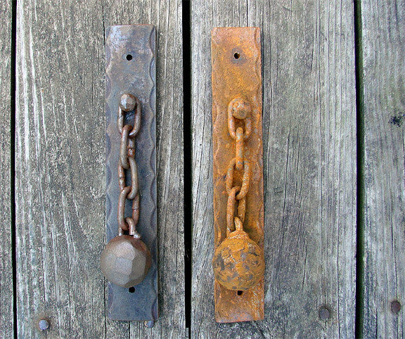 Very Rustic Ball and Chain Knocker - Wild West Hardware
