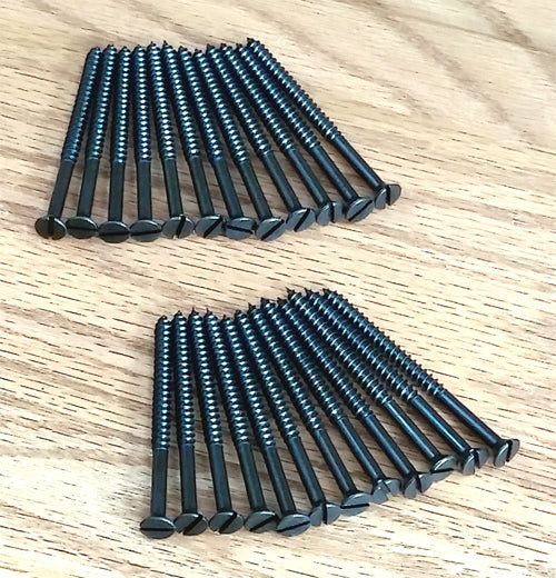 Flat Head Slotted Screws - 2 1/2" x #9 oil rubbed bronze finish (near black) - Wild West Hardware