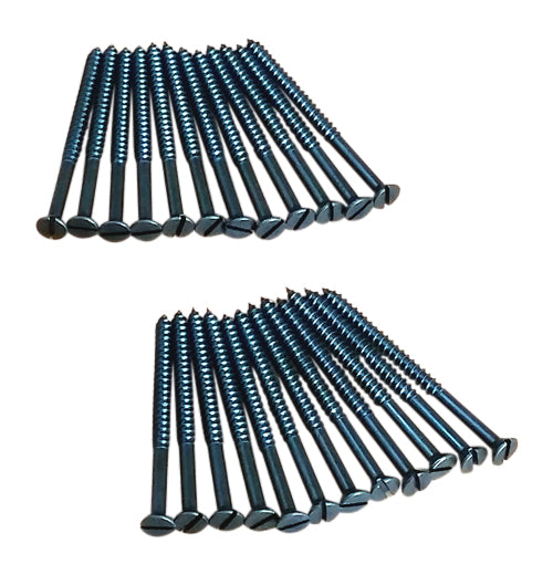 Flat Head Slotted Screws - 2 1/2" x #9 oil rubbed bronze finish (near black) - Wild West Hardware