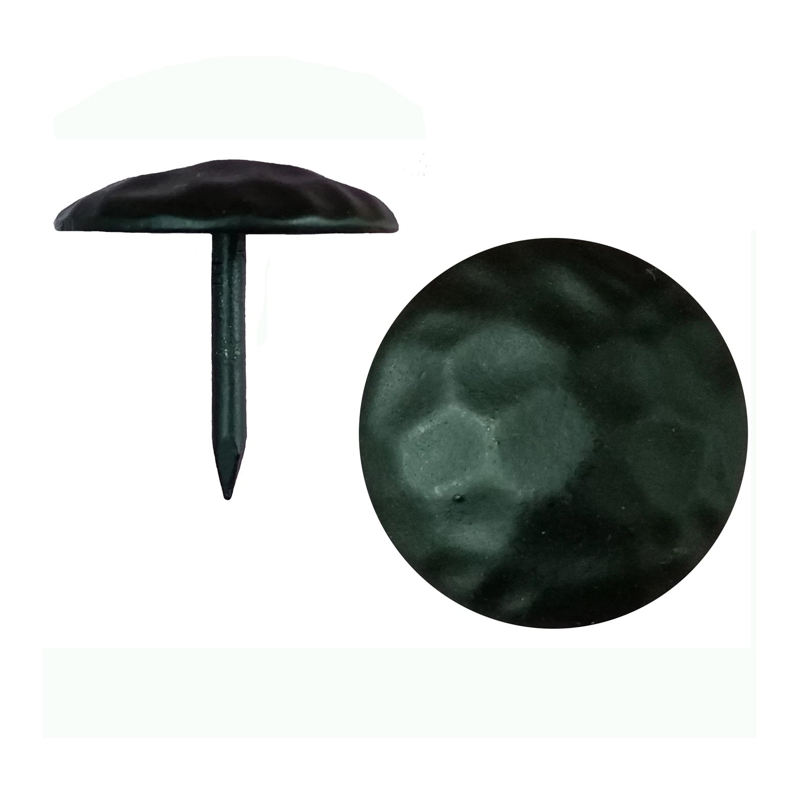 Premium, 1" diameter round clavos in matte black powder coat finish - white - Wild West Hardware