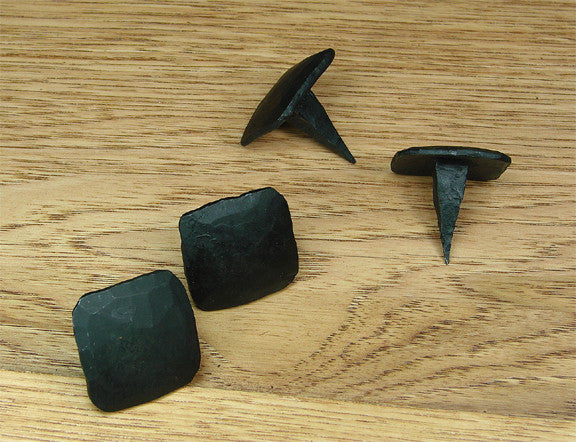 Hand-forged Iron Square Flat Clavos 1" x 1" oil blackened - Wild West Hardware