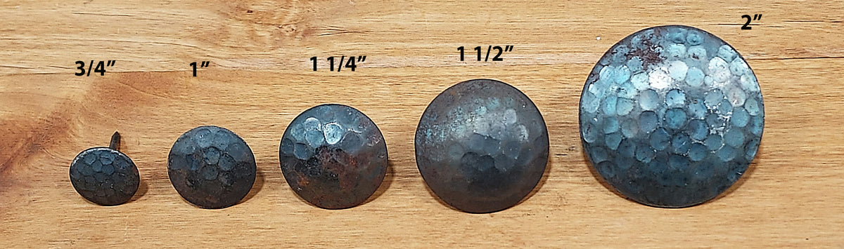Premium Round Hammered Clavos  3/4&quot; diameter head - Unfinished Iron