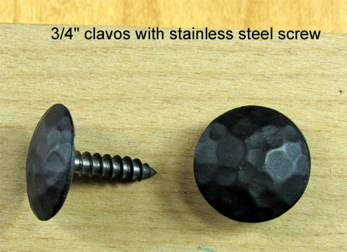 Premium Decorative Nail Head with stainless steel screw -  Black PC 3/4" dia. head - Wild West Hardware