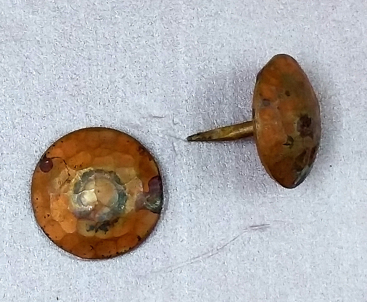 Solid Copper Nails, Clavos 1" diameter head with 3/4" nail length (penetration depth) - Wild West Hardware