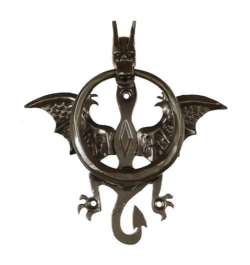 Winged Dragon Knocker with horns - Wild West Hardware