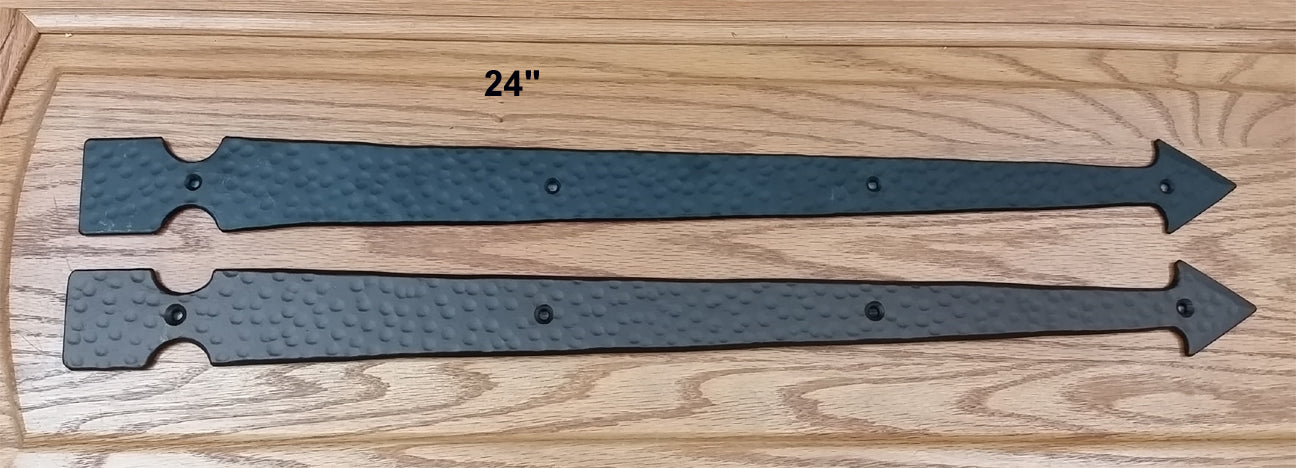 24" Faux Arrow Hinge with Hammered distressed surface - Wild West Hardware