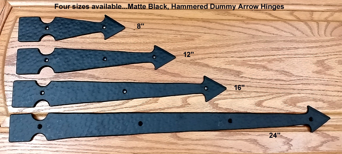 8" Faux Arrow Hinge with Hammered distressed surface - Wild West Hardware