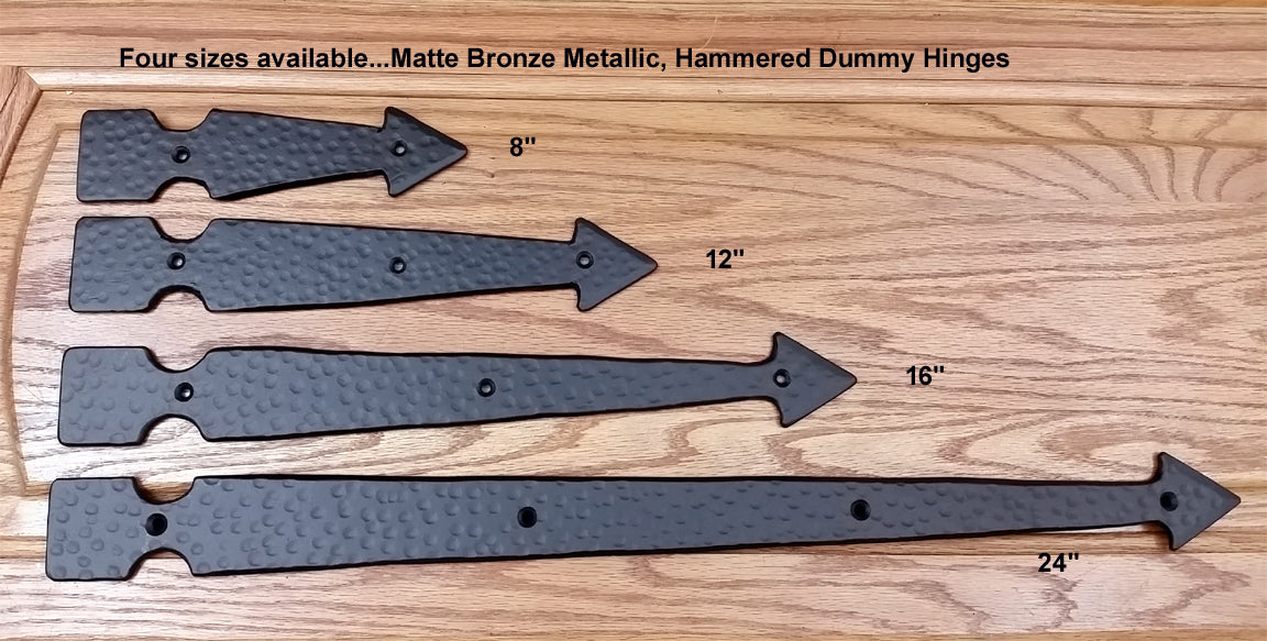 8" Faux Arrow Hinge with Hammered distressed surface - Wild West Hardware