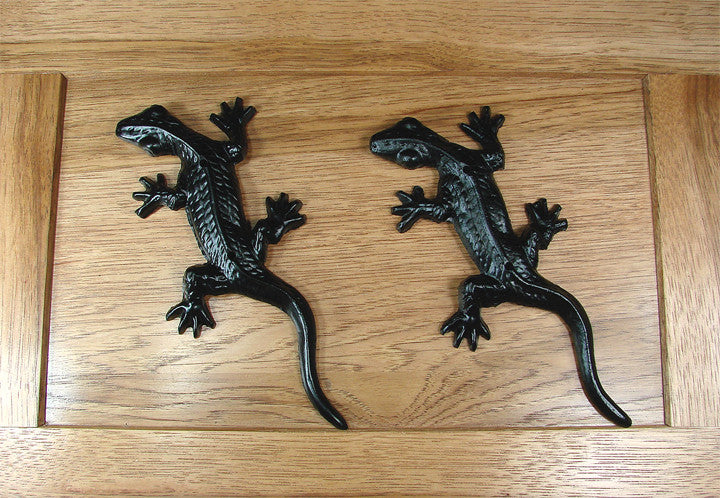 Decorative Gecko- Black Powder Coat finish - Wild West Hardware