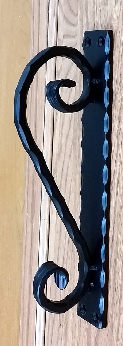 Hammered Scrolled Door Pull, Gate Pull