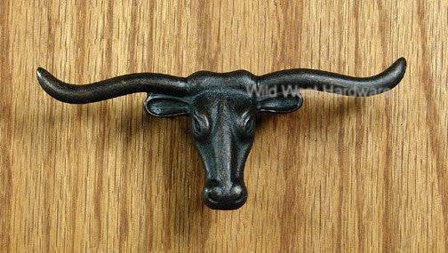 Longhorn Drawer Pull All metal construction - Wild West Hardware