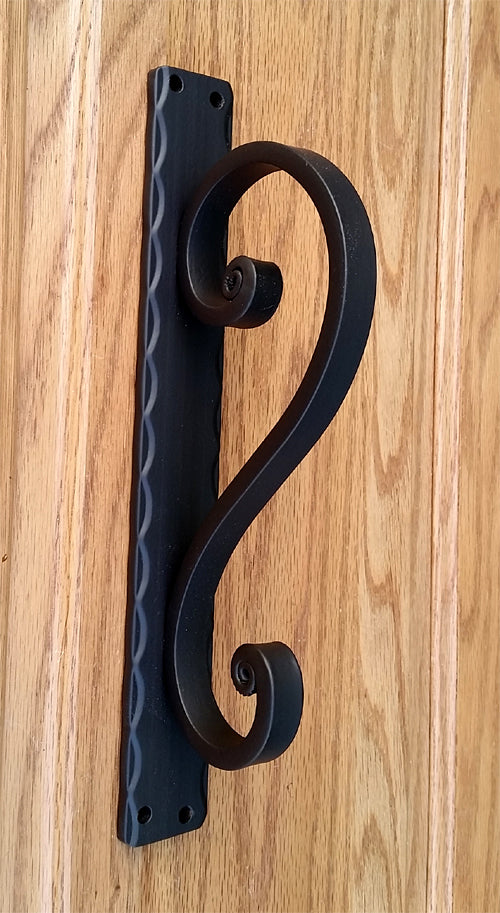 Medium Scroll Door Pull, Gate Pull, Matte Bronze finish - Wild West Hardware
