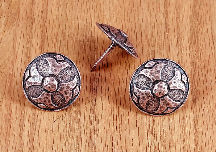 OLD WORLD Style Clavos -  1 1/4" Dia. Antique Copper finish - Wild West Hardware