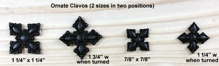 Ornate Style Clavos, 1 1/4&quot; x 1 1/4&quot; - Oil Rubbed Bronze finish - Wild West Hardware