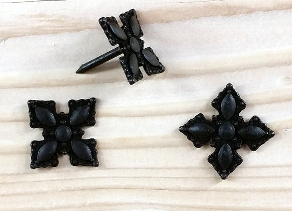 Ornate Style Clavos, 1 1/4" x 1 1/4" - Oil Rubbed Bronze finish - Wild West Hardware