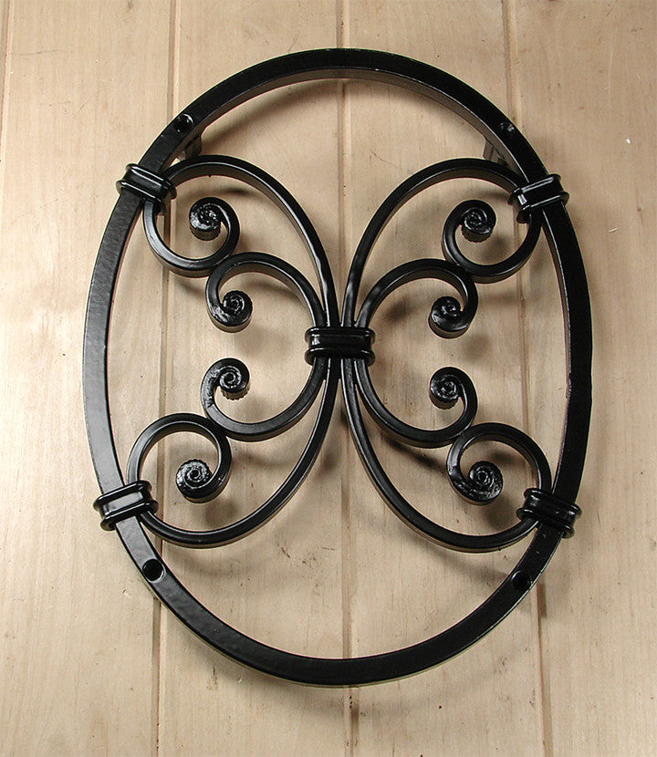 Oval Speakeasy / Window Grille with decorative scroll work - Wild West Hardware