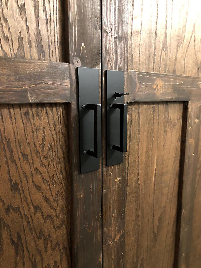 Gate Latch - Plain Rectangular Gate Thumb Latch with Matching Pull, Two Way