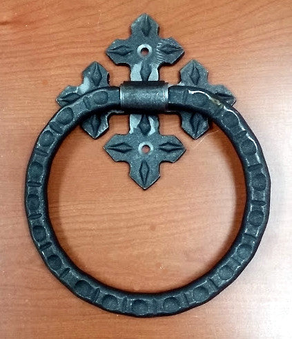 Large Spanish Style Ring Pull, with Imprinted Design, 7 1/8" Dia. - Wild West Hardware