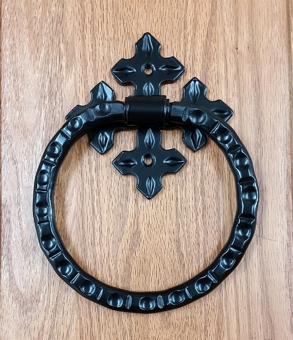 Large Spanish Style Ring Pull, with Imprinted Design, 7 1/8" Dia. - Wild West Hardware