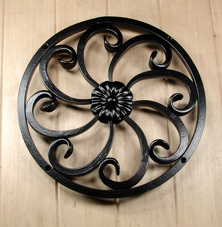 Round Speakeasy / Window Grille / decorative fishtail scroll work / center floral design - Wild West Hardware