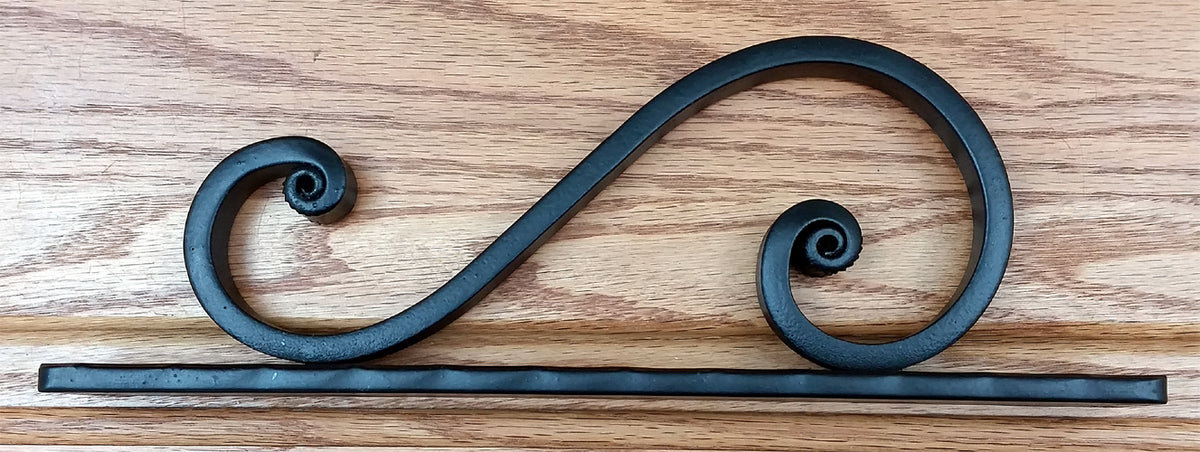 Medium Scroll Door Pull, Gate Pull, Black Powder Coat Finish - Wild West Hardware