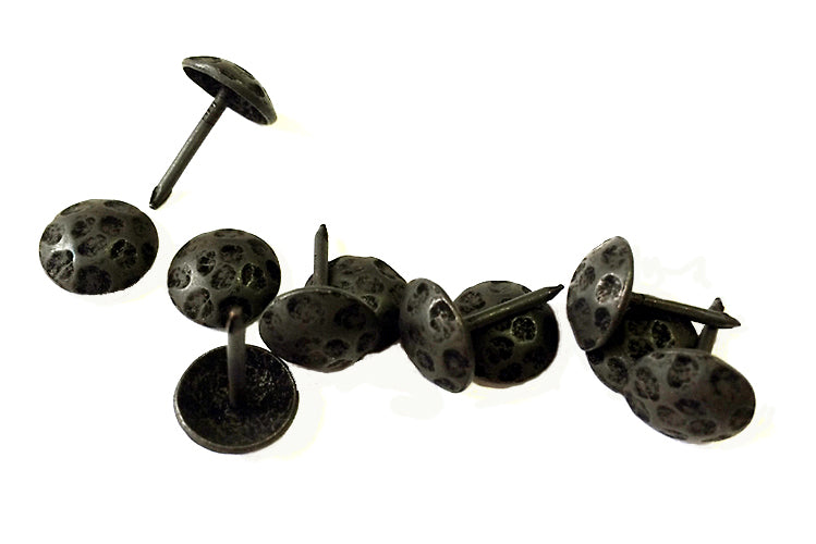 (Variable pack sizes ALL ON SALE) of Small Round Clavos -   7/16" dia. head-Hammered / pitted - Oil Rubbed Bronze finish - Wild West Hardware