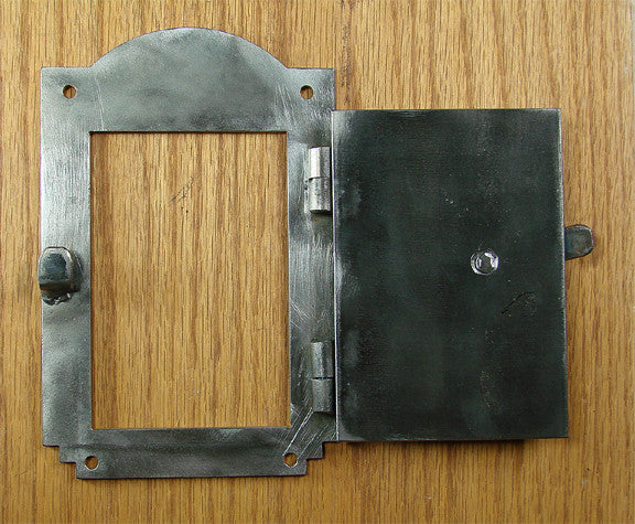 Hinged Door Viewer, Peephole Viewer, Arched Top, 2 pc. Speakeasy Door Viewer Kit - Wild West Hardware