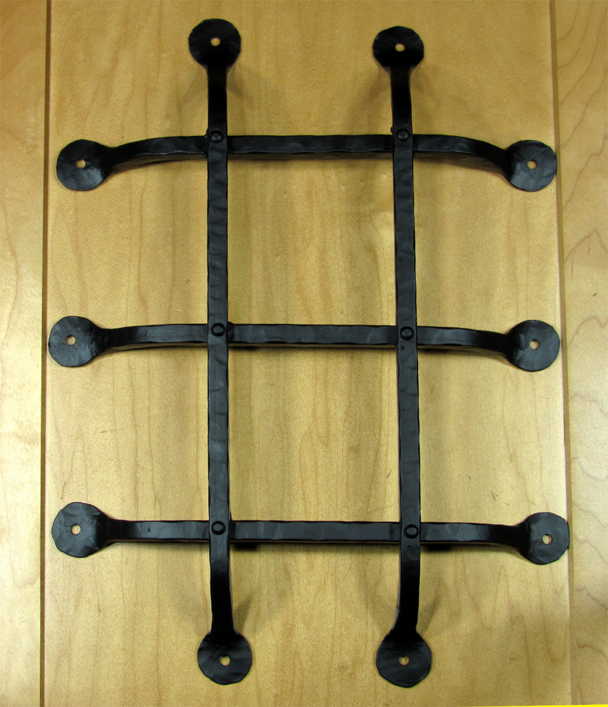 Premium Flat tip Speakeasy Grille  - Size: 12" x 16"  5 Bars, Black Powder Coat finish - Wild West Hardware